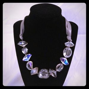 Sparking Beaded Ice Ribbon Necklace Gorgeous